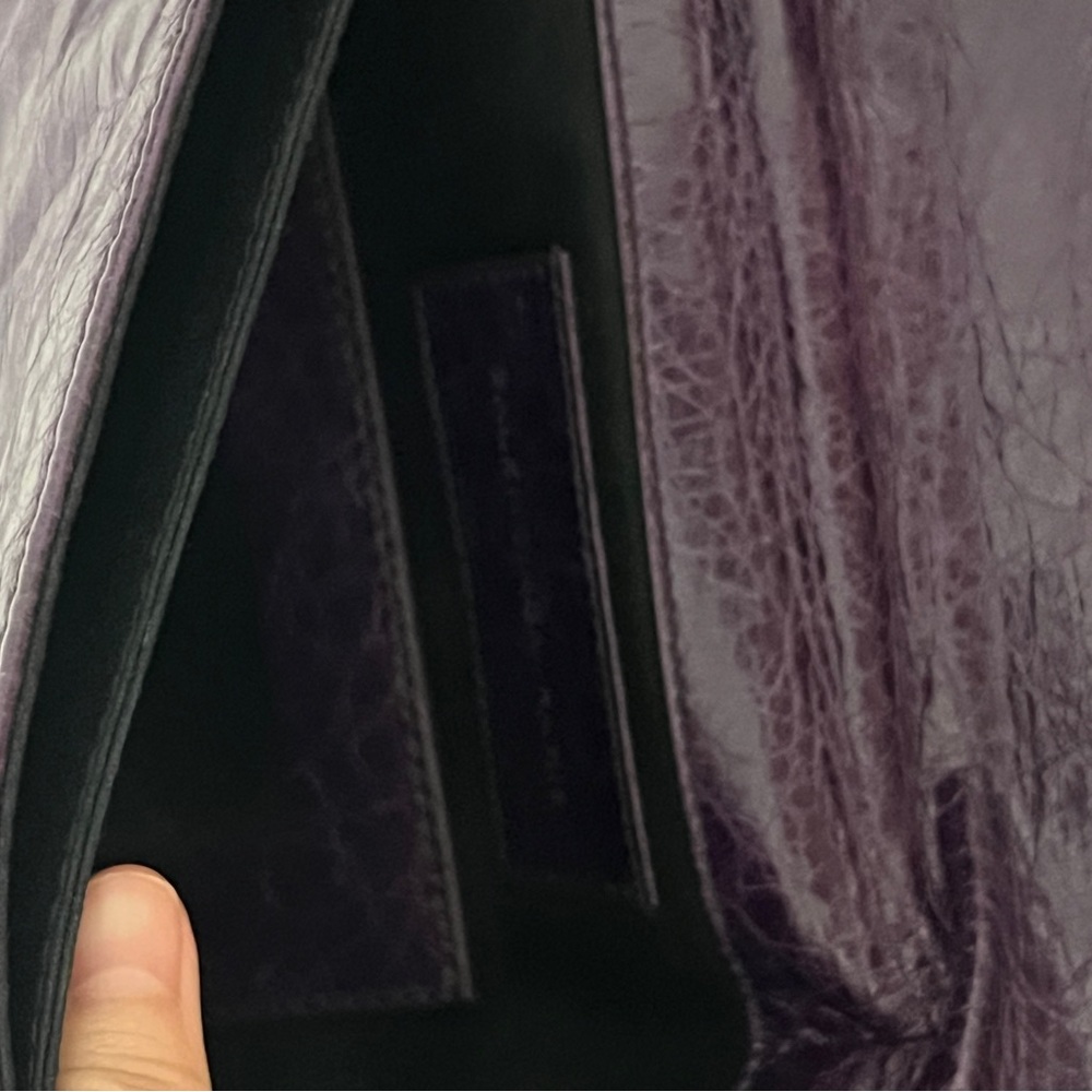 Balenciaga Dark Purple Leather Clutch - Picture 8 of 9